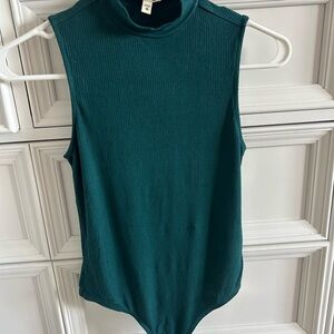 Express Sleeveless Mock Neck Bodysuit - Teal